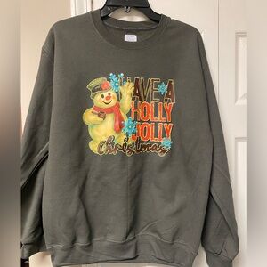 Festive Christmas Sweatshirt with Snowman Design